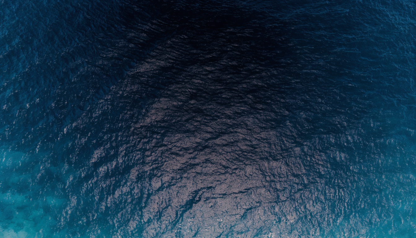 Aerial view of deep ocean water